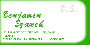 benjamin szamek business card